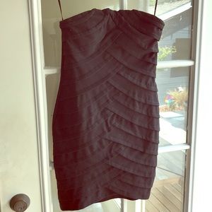 Black ruffle cocktail dress